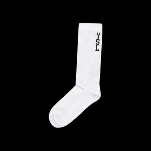 Saint Laurent Jacquard Socks 'Blanc/Noir'