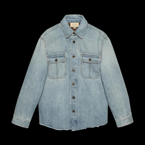 Gucci Denim Shirt With 'You Got Good Taste' Print 'Light Blue'