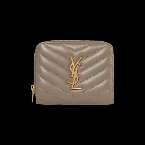 Saint Laurent Logo Quilted Wallet 'Dusty Grey'