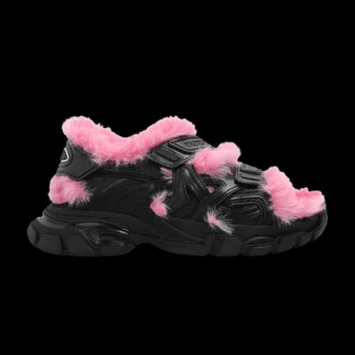 Balenciaga Track Sandal 'Black Pink Faux Fur' (Women's)