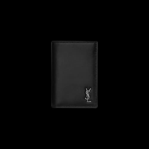 Saint Laurent Tiny Monogram Credit Card Wallet 'Black'