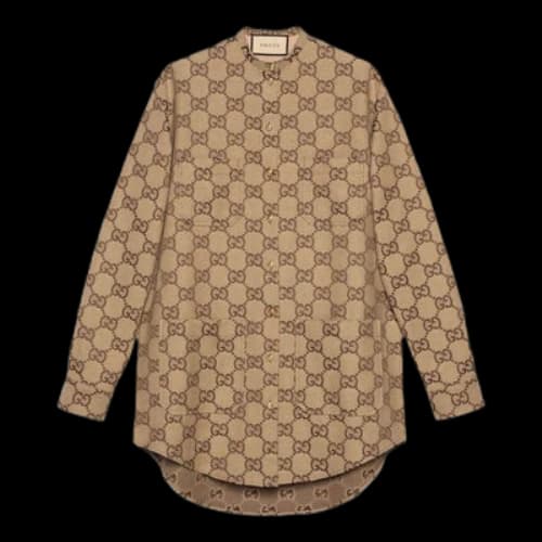 Gucci Maxi GG Canvas Shirt 'Camel Ebony' (Women's)