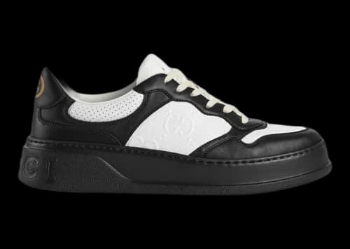 Gucci GG Embossed White Black Leather