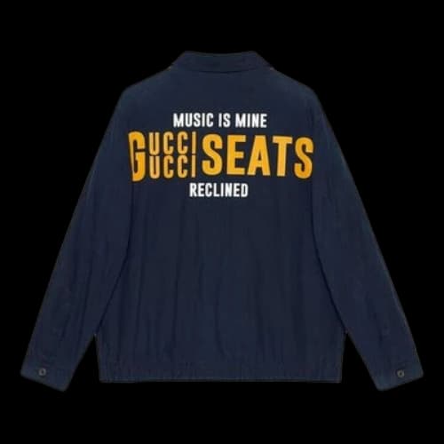 Gucci Cotton Jacket With 'Music is Mine' Print 'Blue'