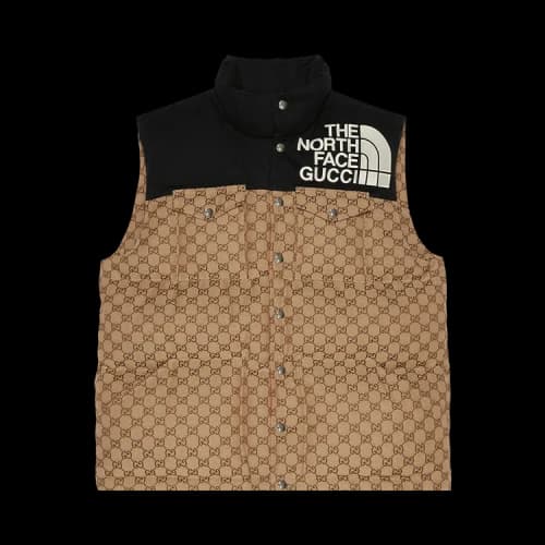 Gucci x The North Face GG Padded Vest 'Beige/Ebony/Black'
