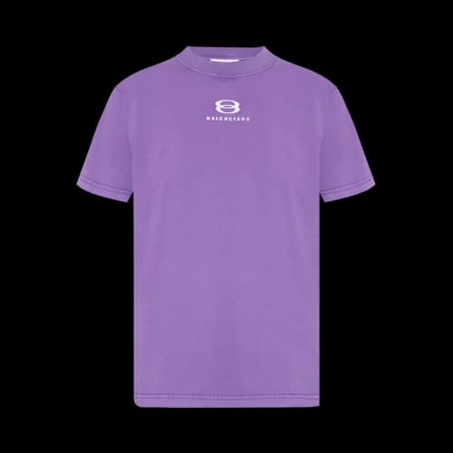 Balenciaga Small Fit Logo Tee 'Ultraviolet/White'