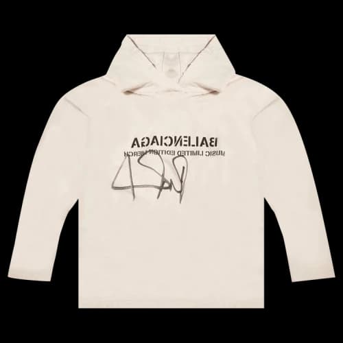 Balenciaga RuPaul Cropped Hoodie 'Chalky White/Washed Black'