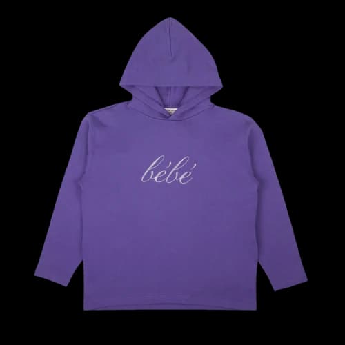 Balenciaga Rhinestone Bebe Cropped Logo Hoodie 'Purple'