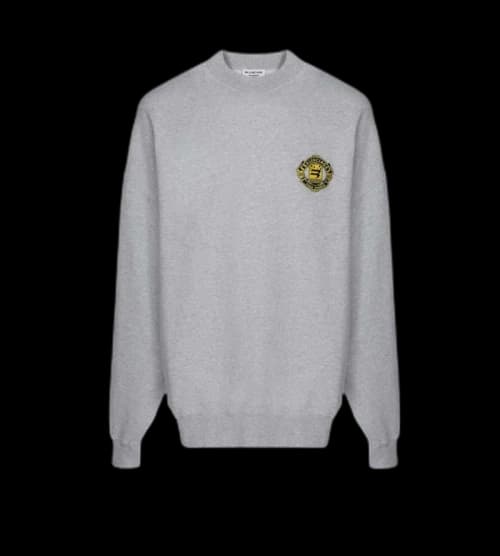 Balenciaga Oversize Quest Logo Sweatshirt Grey