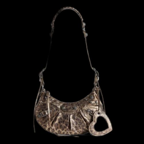 Balenciaga Le Cagole XS Shoulder Bag Metallized With Leopard Print 'Brown' (Women's)