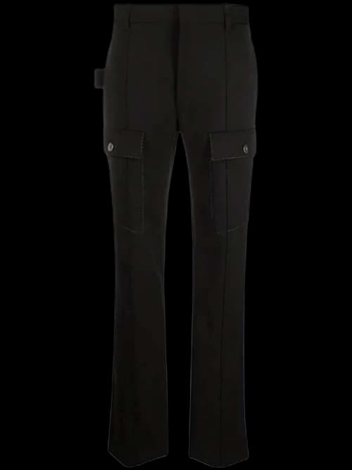 Bottega Veneta High-Waist Wool Trousers Black