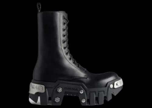 Balenciaga Bulldozer Lace-Up Boot Black Matte