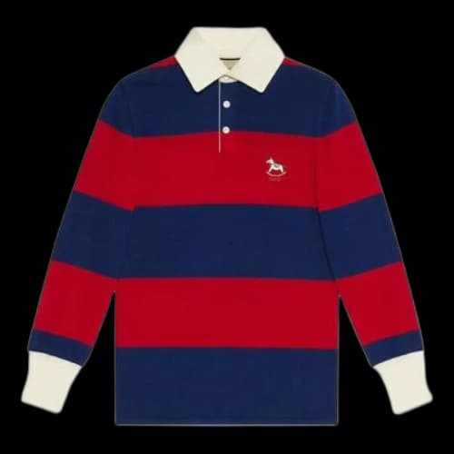 Gucci Striped Wool Polo 'Blue Red'