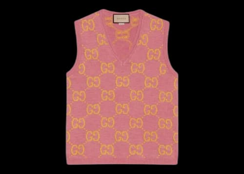 Gucci GG Knitted Wool Vest Pink/Yellow