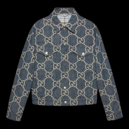 Gucci Jumbo GG Denim Jacket 'Blue Ivory'