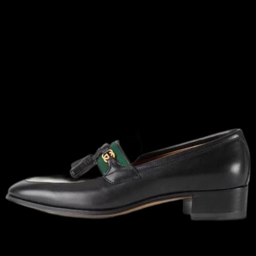 Gucci Loafer with Web and Interlocking G 'Black White' (Women's)