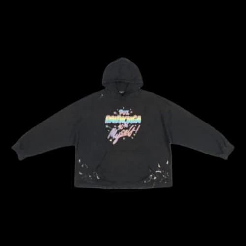 Balenciaga 90/10 Hoodie Wide Fit 'Washed Black'