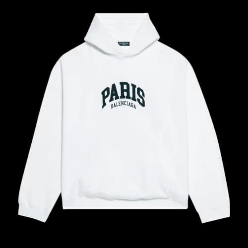 Balenciaga Cities Paris Hoodie Wide Fit 'White'