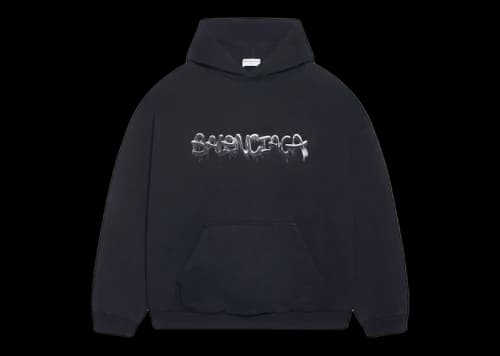 Balenciaga Women's Slime Wide Fit Hoodie Black