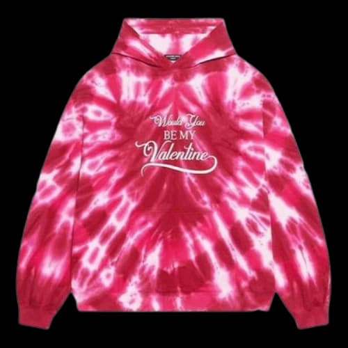 Balenciaga Valentines Day Tie-Dye Hoodie Wide Fit 'Red'