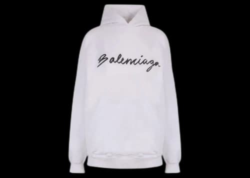 Balenciaga Women's Frontal Iconic Logo Sweatshirt White
