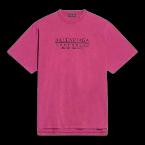 Balenciaga Retail Therapy Slit T-Shirt 'Burgundy Black'