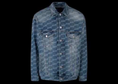 Balenciaga BB Monogram Denim Jacket Blue
