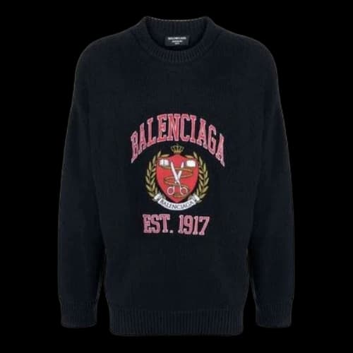 Balenciaga Est. 1917 College Logo Crewneck Sweater 'Black'