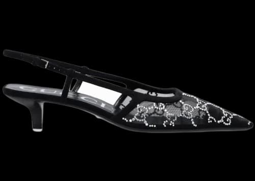 Gucci GG Crystal Slingback Pumps Black (Women's)