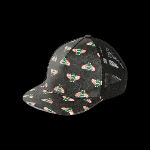 Gucci GG Supreme Bee Print Baseball Hat 'Black'