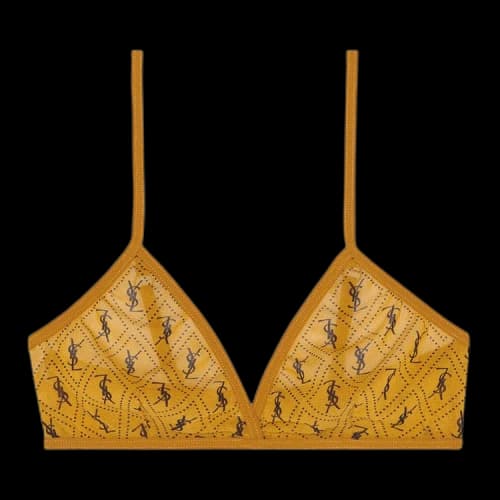 Saint Laurent Monogram Bra 'Jaune Noir'