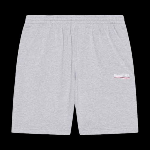 Balenciaga Campaign Logo Oversized Sweat Shorts 'Heather Grey/Red/White'