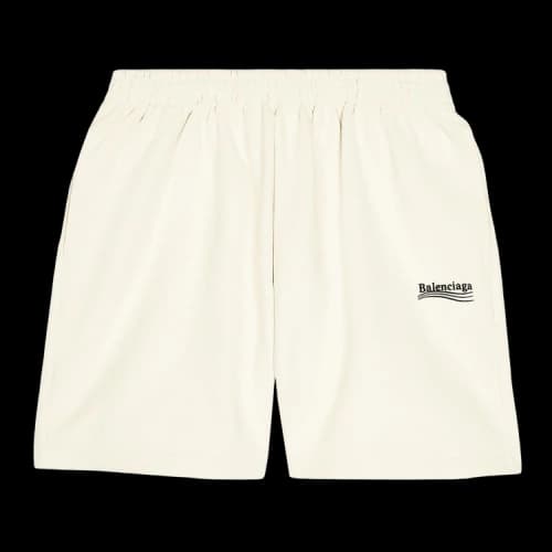 Balenciaga Campaign Logo Oversized Sweat Shorts 'Cream/Black/Blue'