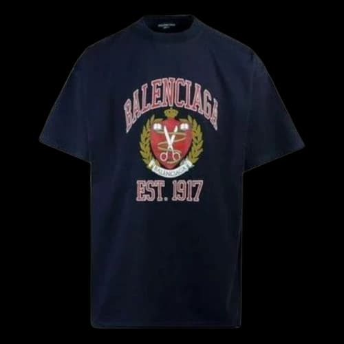 Balenciaga Est. 1917 College Logo Print Cotton T-Shirt 'Black'