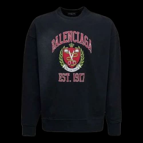 Balenciaga Est. 1917 College Logo Print Crewneck Sweatshirt 'Black'