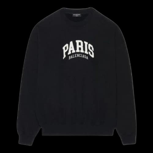 Balenciaga Cities Paris Crewneck Sweatshirt 'Black White'