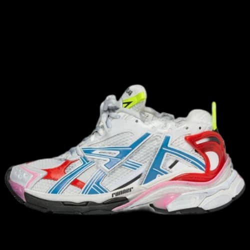 Balenciaga Runner Sneakers 'White Blue Red Mesh and Nylon'