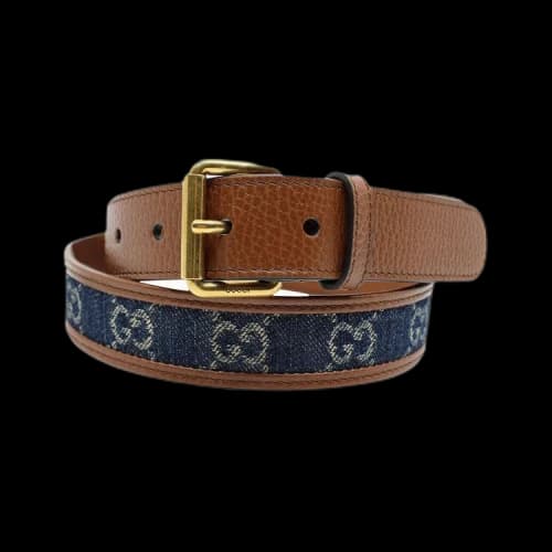 Gucci Square Buckle Belt 'Blue/Brown'