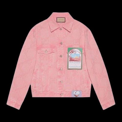 Gucci California GG Supreme Pattern Denim Jacket 'Pink'