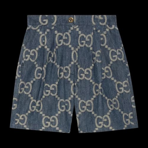 Gucci Jumbo GG Denim Shorts 'Blue/Ivory'