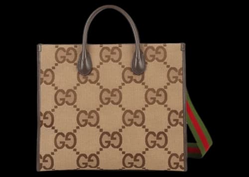 Gucci Tote Bag with Jumbo GG Camel/Ebony