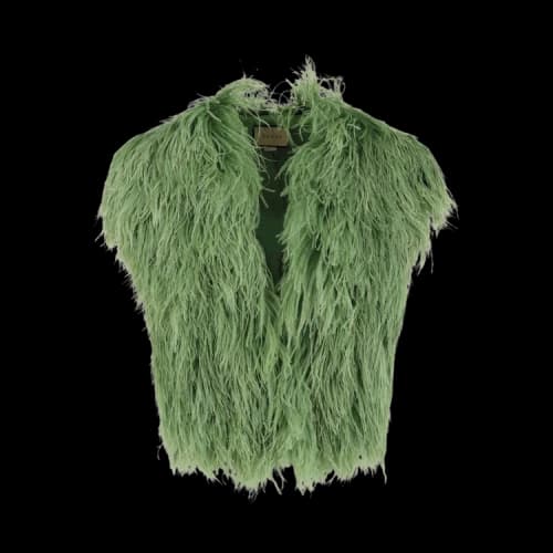 Gucci Ostrich Feather Vest Green