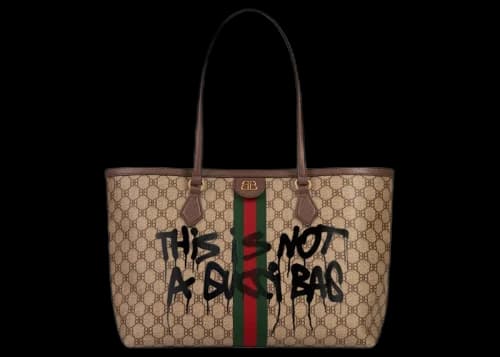 Gucci x Balenciaga The Hacker Project Graffiti Medium Tote Bag Beige