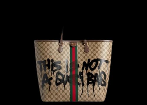 Gucci x Balenciaga The Hacker Project Graffiti Large Tote Bag Beige