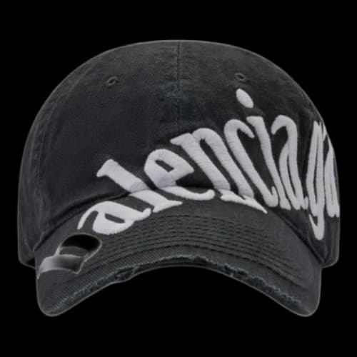 Balenciaga Diagonal Logo Baseball Cap 'Black White'