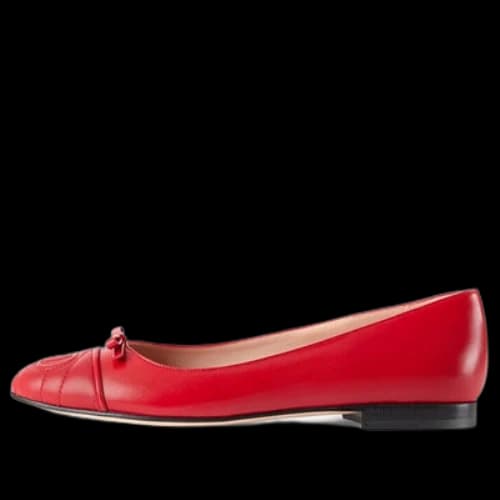 Gucci Ballet Flat With Double G Leather 'Red' (Women's)