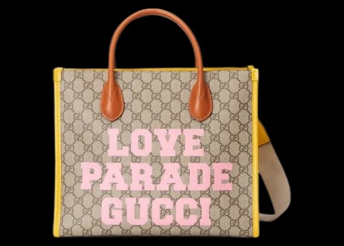 Gucci Love Parade Tote Bag Beige/Ebony