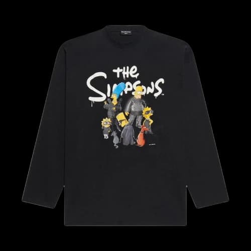 Balenciaga Long-Sleeve Oversized Tee 'Black'
