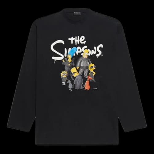 Balenciaga x THE SIMPSONS Long Sleeve T-Shirt Large Fit 'Black'