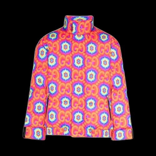 Gucci GG Kaleidoscope Puffer Jacket 'Orange/Electric Blue'